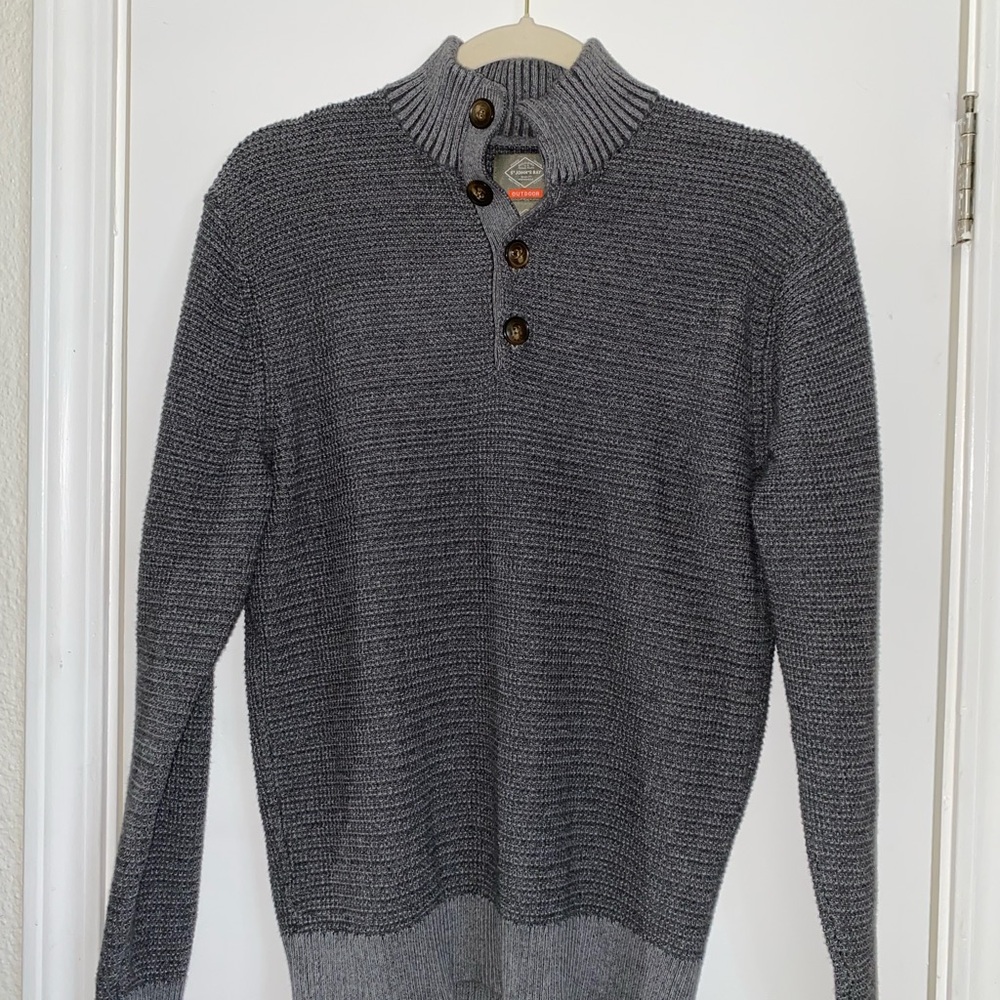 St. John's Bay Gray Turtleneck Sweater Classic Knit